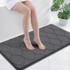 imageSmiry Memory Foam Bath Mat 30x20 Ultra Soft NonSlip Bathroom Rug Plush Water Absorbent Quick Dry and Machine Washable Floor Mat for Shower Tub amp Home Decor GreyDark Grey