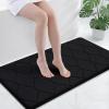 imageSmiry Memory Foam Bath Mat 30x20 Ultra Soft NonSlip Bathroom Rug Plush Water Absorbent Quick Dry and Machine Washable Floor Mat for Shower Tub amp Home Decor GreyBlack