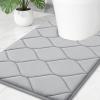 imageSmiry Memory Foam Bath Mat 30x20 Ultra Soft NonSlip Bathroom Rug Plush Water Absorbent Quick Dry and Machine Washable Floor Mat for Shower Tub amp Home Decor GreyLight Grey