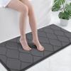 imageSmiry Memory Foam Bath Mat 30x20 Ultra Soft NonSlip Bathroom Rug Plush Water Absorbent Quick Dry and Machine Washable Floor Mat for Shower Tub amp Home Decor GreyDark Grey