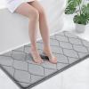 imageSmiry Memory Foam Bath Mat 30x20 Ultra Soft NonSlip Bathroom Rug Plush Water Absorbent Quick Dry and Machine Washable Floor Mat for Shower Tub amp Home Decor GreyGrey