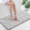 imageSmiry Memory Foam Bath Mat 30x20 Ultra Soft NonSlip Bathroom Rug Plush Water Absorbent Quick Dry and Machine Washable Floor Mat for Shower Tub amp Home Decor GreyLight Grey