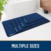 imageSmiry Memory Foam Bath Mat 30x20 Ultra Soft NonSlip Bathroom Rug Plush Water Absorbent Quick Dry and Machine Washable Floor Mat for Shower Tub amp Home Decor GreyNavy Blue