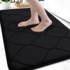 imageSmiry Memory Foam Bath Mat 30x20 Ultra Soft NonSlip Bathroom Rug Plush Water Absorbent Quick Dry and Machine Washable Floor Mat for Shower Tub amp Home Decor GreyBlack
