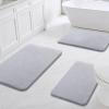 imageSmiry Memory Foam Bath Mat 32x20 Ultra Soft Plush Bathroom Rug Non Slip Quick Dry Absorbent Microfiber Floor Mat for Bathroom Shower Tub or Home Decor GreyGrey