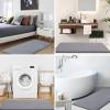 imageSmiry Memory Foam Bath Mat Set 24x16 30 x 20 Super Soft Absorbent Bathroom Rugs Non Slip Bath Rug Runner for Bathroom Floors Grey