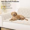imageSmiry Pet Couch Cover for Dogs Washable NonSlip Fuzzy Couch Covers for 3 Cushion Sofa Pet Friendly Soft Thick Furniture Protector Sofa Slipcover Mat for Dogs Dark Grey 276 x 59White