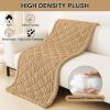 imageSmiry Pet Couch Cover for Dogs Washable NonSlip Fuzzy Couch Covers for 3 Cushion Sofa Pet Friendly Soft Thick Furniture Protector Sofa Slipcover Mat for Dogs Dark Grey 276 x 59Camel