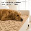 imageSmiry Pet Couch Cover for Dogs Washable NonSlip Fuzzy Couch Covers for 3 Cushion Sofa Pet Friendly Soft Thick Furniture Protector Sofa Slipcover Mat for Dogs Dark Grey 276 x 59Camel