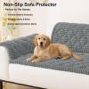 imageSmiry Pet Couch Cover for Dogs Washable NonSlip Fuzzy Couch Covers for 3 Cushion Sofa Pet Friendly Soft Thick Furniture Protector Sofa Slipcover Mat for Dogs Dark Grey 276 x 59Grey