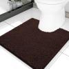 imageSmiry Toilet Rugs UShaped 20x20 and Toilet Lid Cover 175x15 Soft and Absorbent Shaggy Bath Mat Machine Washable NonSlip Plush Carpet Runner for Tub Shower and Floor Home DecorBrown