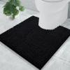 imageSmiry UShaped Toilet Bathroom Rugs 24x20 and 20x20 Extra Soft and Absorbent Shaggy Bathroom Mat Rugs Machine Washable NonSlip Plush CarpetBlack