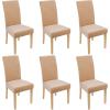 imageSmiry Velvet Stretch Chair Covers for Dining Room Set of 4 Soft Fit Removable Washable Kitchen Parsons Chair Slipcover Protector KhakiBeige