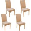 imageSmiry Velvet Stretch Chair Covers for Dining Room Set of 4 Soft Fit Removable Washable Kitchen Parsons Chair Slipcover Protector KhakiBeige