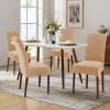 imageSmiry Velvet Stretch Chair Covers for Dining Room Set of 4 Soft Fit Removable Washable Kitchen Parsons Chair Slipcover Protector KhakiBeige