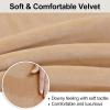 imageSmiry Velvet Stretch Chair Covers for Dining Room Set of 4 Soft Fit Removable Washable Kitchen Parsons Chair Slipcover Protector KhakiBeige