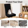 imageSmiry Velvet Stretch Chair Covers for Dining Room Set of 4 Soft Fit Removable Washable Kitchen Parsons Chair Slipcover Protector KhakiBlack