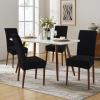 imageSmiry Velvet Stretch Chair Covers for Dining Room Set of 4 Soft Fit Removable Washable Kitchen Parsons Chair Slipcover Protector KhakiBlack