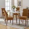 imageSmiry Velvet Stretch Chair Covers for Dining Room Set of 4 Soft Fit Removable Washable Kitchen Parsons Chair Slipcover Protector KhakiCamel