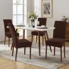 imageSmiry Velvet Stretch Chair Covers for Dining Room Set of 4 Soft Fit Removable Washable Kitchen Parsons Chair Slipcover Protector KhakiCoffee