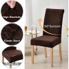 imageSmiry Velvet Stretch Chair Covers for Dining Room Set of 4 Soft Fit Removable Washable Kitchen Parsons Chair Slipcover Protector KhakiCoffee