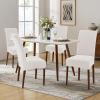 imageSmiry Velvet Stretch Chair Covers for Dining Room Set of 4 Soft Fit Removable Washable Kitchen Parsons Chair Slipcover Protector KhakiCream