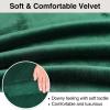 imageSmiry Velvet Stretch Chair Covers for Dining Room Set of 4 Soft Fit Removable Washable Kitchen Parsons Chair Slipcover Protector KhakiDark Green