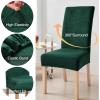 imageSmiry Velvet Stretch Chair Covers for Dining Room Set of 4 Soft Fit Removable Washable Kitchen Parsons Chair Slipcover Protector KhakiDark Green
