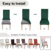 imageSmiry Velvet Stretch Chair Covers for Dining Room Set of 4 Soft Fit Removable Washable Kitchen Parsons Chair Slipcover Protector KhakiDark Green
