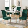 imageSmiry Velvet Stretch Chair Covers for Dining Room Set of 4 Soft Fit Removable Washable Kitchen Parsons Chair Slipcover Protector KhakiDark Green