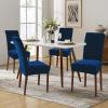 imageSmiry Velvet Stretch Chair Covers for Dining Room Set of 4 Soft Fit Removable Washable Kitchen Parsons Chair Slipcover Protector KhakiFederal Blue