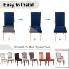 imageSmiry Velvet Stretch Chair Covers for Dining Room Set of 4 Soft Fit Removable Washable Kitchen Parsons Chair Slipcover Protector KhakiFederal Blue