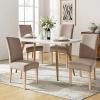 imageSmiry Velvet Stretch Chair Covers for Dining Room Set of 4 Soft Fit Removable Washable Kitchen Parsons Chair Slipcover Protector KhakiKhaki