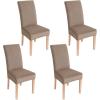 imageSmiry Velvet Stretch Chair Covers for Dining Room Set of 4 Soft Fit Removable Washable Kitchen Parsons Chair Slipcover Protector KhakiKhaki