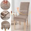 imageSmiry Velvet Stretch Chair Covers for Dining Room Set of 4 Soft Fit Removable Washable Kitchen Parsons Chair Slipcover Protector KhakiKhaki