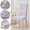 imageSmiry Velvet Stretch Chair Covers for Dining Room Set of 4 Soft Fit Removable Washable Kitchen Parsons Chair Slipcover Protector KhakiLight Grey