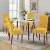imageSmiry Velvet Stretch Chair Covers for Dining Room Set of 4 Soft Fit Removable Washable Kitchen Parsons Chair Slipcover Protector KhakiMustard Yellow
