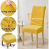 imageSmiry Velvet Stretch Chair Covers for Dining Room Set of 4 Soft Fit Removable Washable Kitchen Parsons Chair Slipcover Protector KhakiMustard Yellow