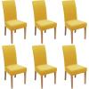 imageSmiry Velvet Stretch Chair Covers for Dining Room Set of 4 Soft Fit Removable Washable Kitchen Parsons Chair Slipcover Protector KhakiMustard Yellow