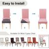 imageSmiry Velvet Stretch Chair Covers for Dining Room Set of 4 Soft Fit Removable Washable Kitchen Parsons Chair Slipcover Protector KhakiPink