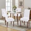 imageSmiry Velvet Stretch Chair Covers for Dining Room Set of 4 Soft Fit Removable Washable Kitchen Parsons Chair Slipcover Protector KhakiRaw White