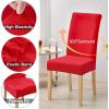 imageSmiry Velvet Stretch Chair Covers for Dining Room Set of 4 Soft Fit Removable Washable Kitchen Parsons Chair Slipcover Protector KhakiRed