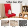 imageSmiry Velvet Stretch Chair Covers for Dining Room Set of 4 Soft Fit Removable Washable Kitchen Parsons Chair Slipcover Protector KhakiRed