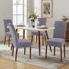 imageSmiry Velvet Stretch Chair Covers for Dining Room Set of 4 Soft Fit Removable Washable Kitchen Parsons Chair Slipcover Protector KhakiSilver Grey
