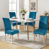 imageSmiry Velvet Stretch Chair Covers for Dining Room Set of 4 Soft Fit Removable Washable Kitchen Parsons Chair Slipcover Protector KhakiTeal