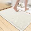 imageSmiry Waffle Bath Mat 30x20 Extra Soft Absorbent Bathroom Rugs Non Slip Machine Washable Quick Dry Bath Rugs for Bathroom Floor Tub Shower Home Decor Accessories BrownCream