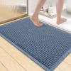 imageSmiry Waffle Bath Mat 30x20 Extra Soft Absorbent Bathroom Rugs Non Slip Machine Washable Quick Dry Bath Rugs for Bathroom Floor Tub Shower Home Decor Accessories BrownBlue
