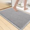 imageSmiry Waffle Bath Mat 30x20 Extra Soft Absorbent Bathroom Rugs Non Slip Machine Washable Quick Dry Bath Rugs for Bathroom Floor Tub Shower Home Decor Accessories BrownLight Grey