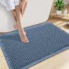 imageSmiry Waffle Bath Mat 30x20 Extra Soft Absorbent Bathroom Rugs Non Slip Machine Washable Quick Dry Bath Rugs for Bathroom Floor Tub Shower Home Decor Accessories BrownBlue