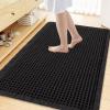 imageSmiry Waffle Bath Mat 30x20 Extra Soft Absorbent Bathroom Rugs Non Slip Machine Washable Quick Dry Bath Rugs for Bathroom Floor Tub Shower Home Decor Accessories BrownBlack